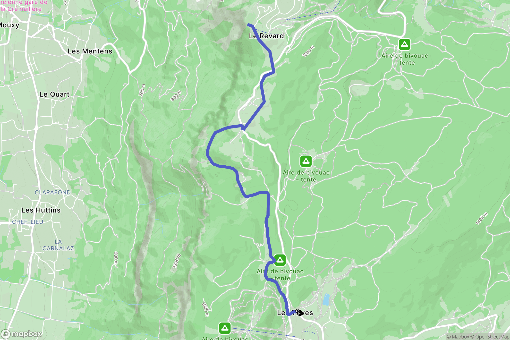 La Féclaz : carte du parcours de randonnée - France