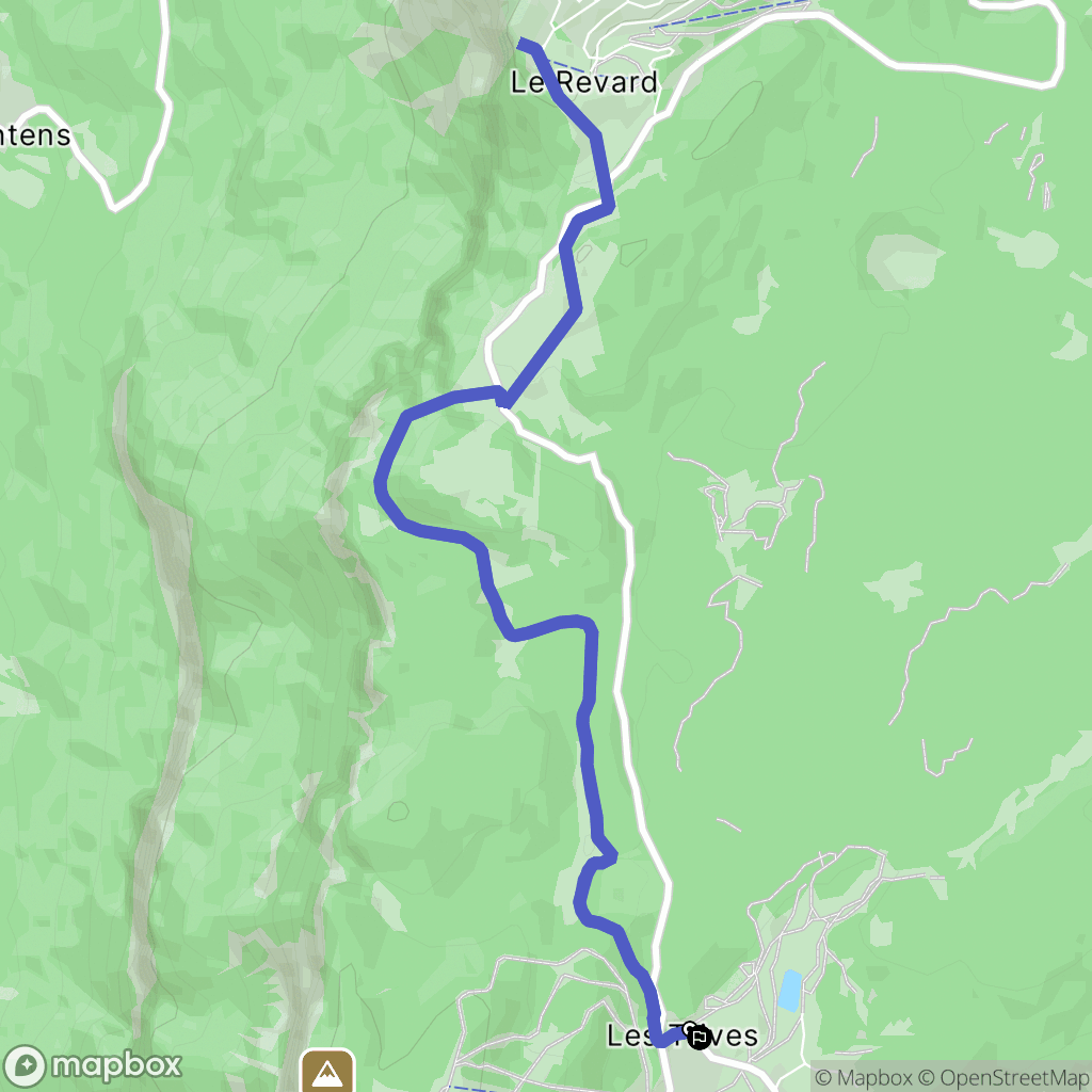 La Féclaz : carte du parcours de randonnée - France
