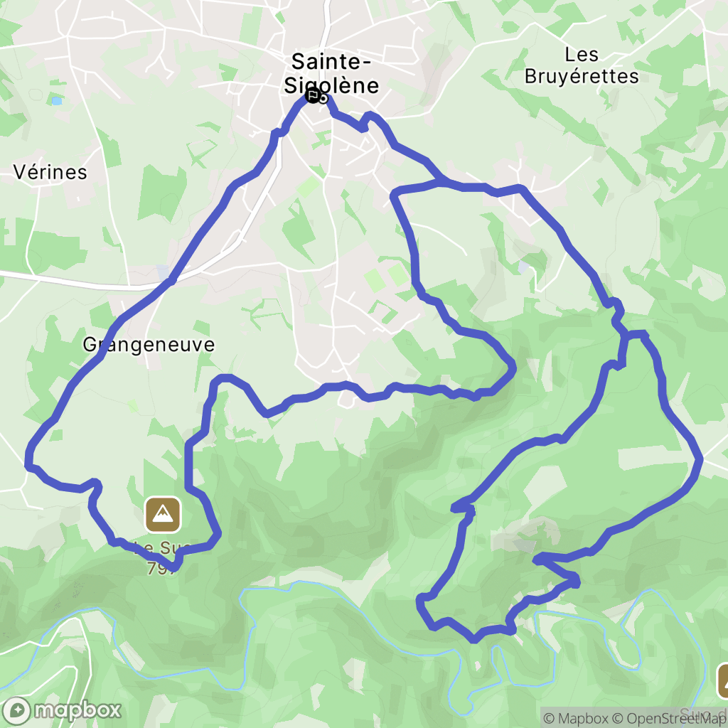Sainte-Sigolène : carte du parcours de randonnée - France