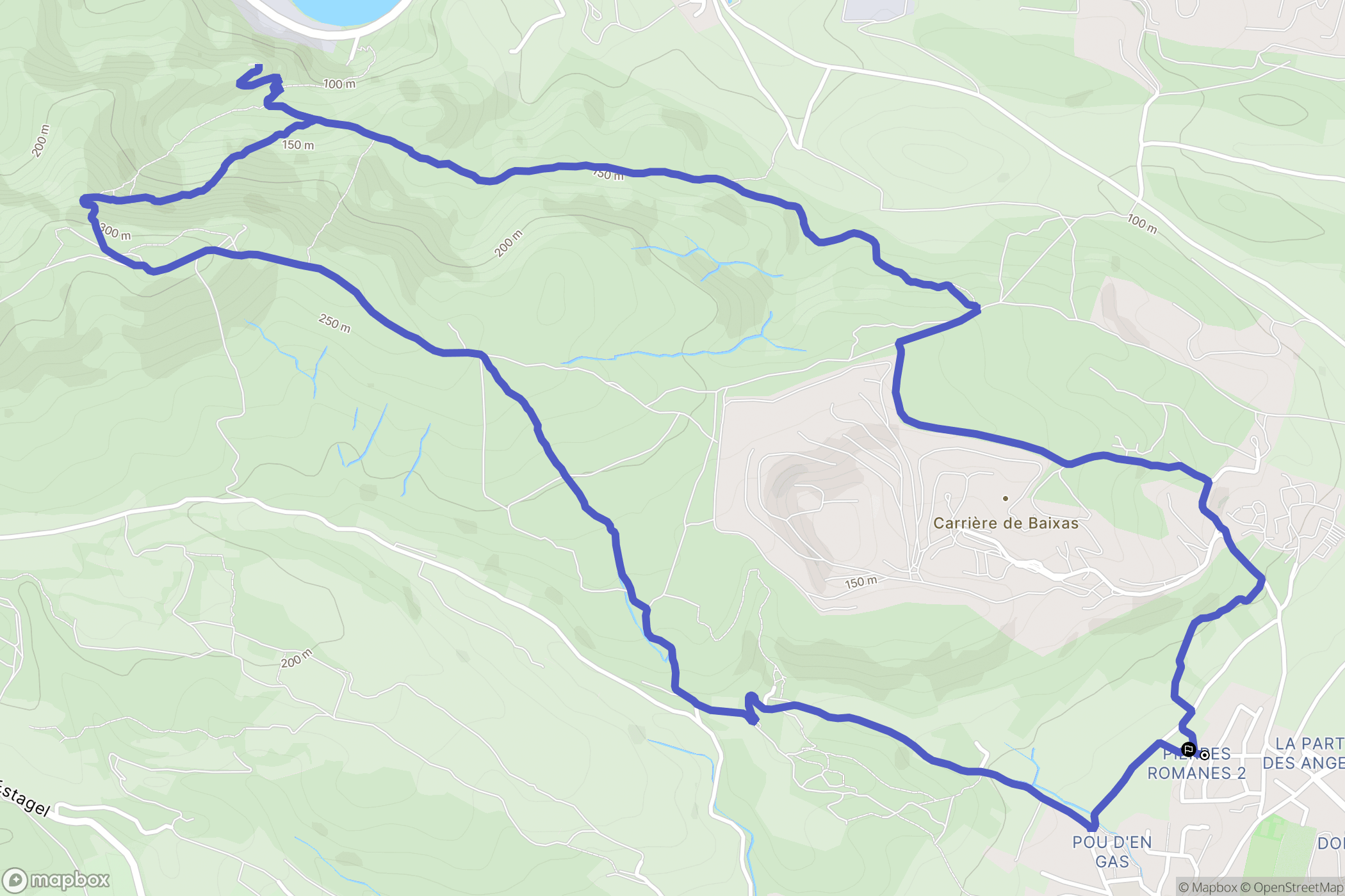 Baixas : carte du parcours de randonnée - France