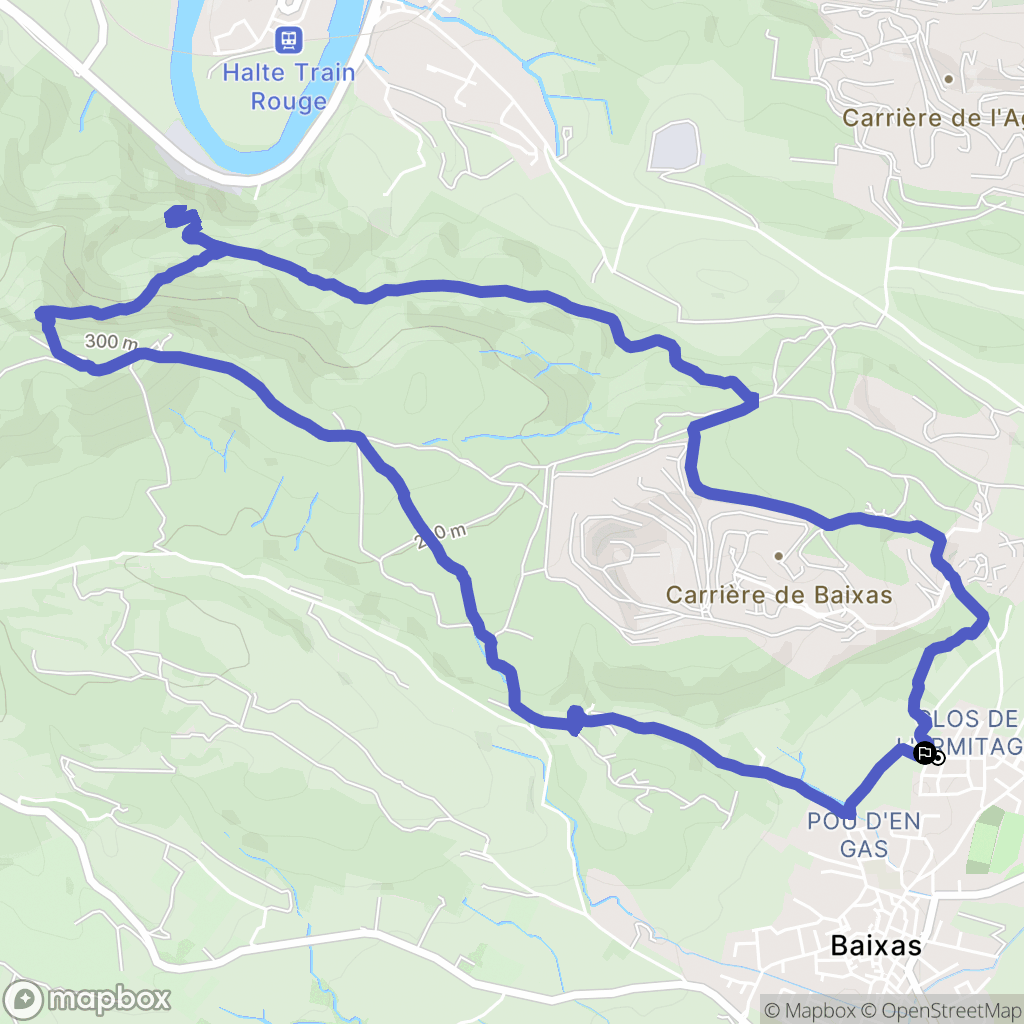 Baixas : carte du parcours de randonnée - France