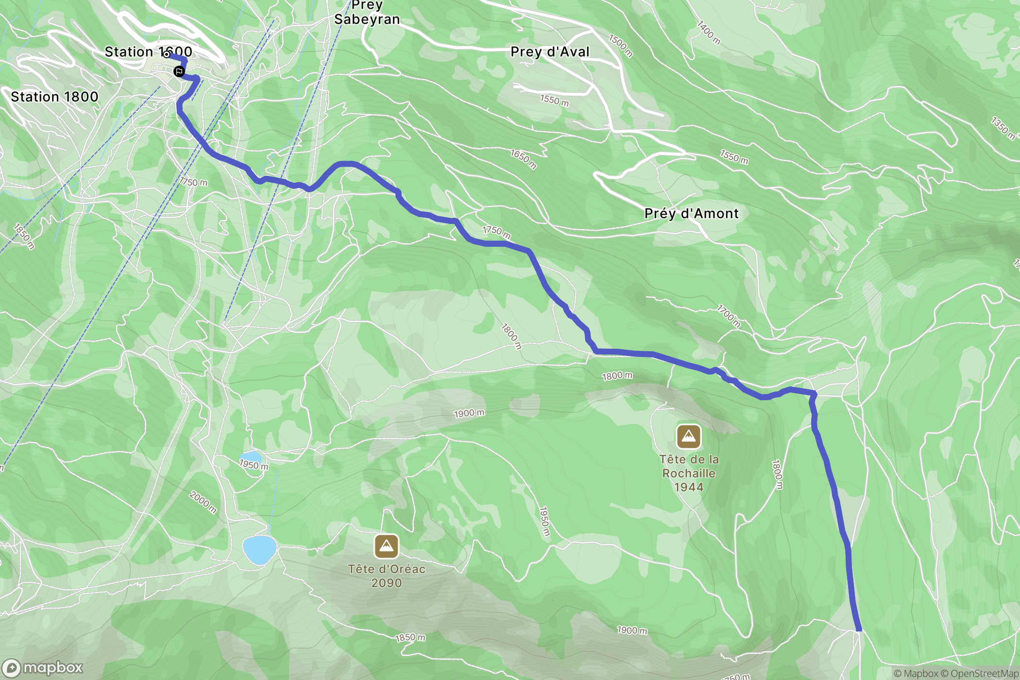 Puy-Saint-Vincent : carte du parcours de randonnée - France