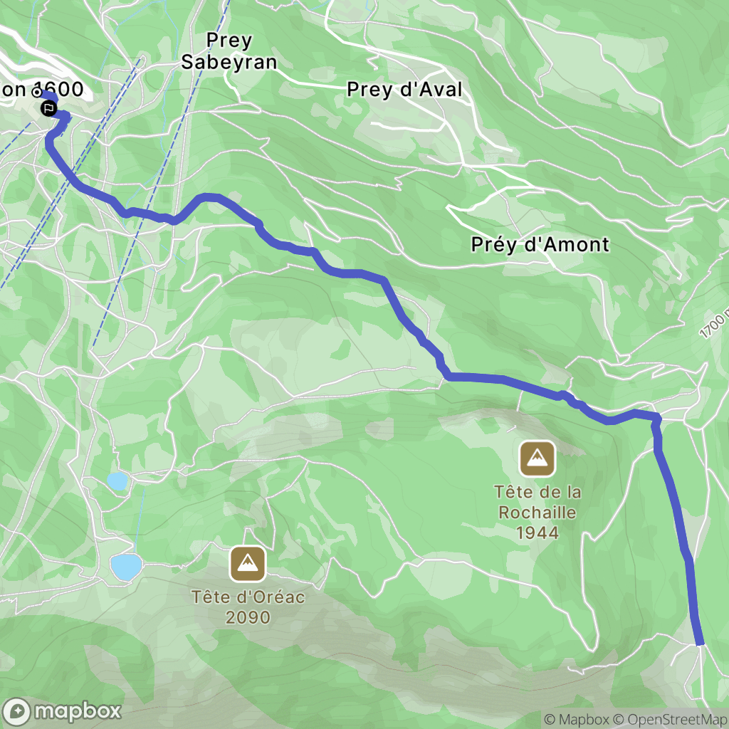 Puy-Saint-Vincent : carte du parcours de randonnée - France