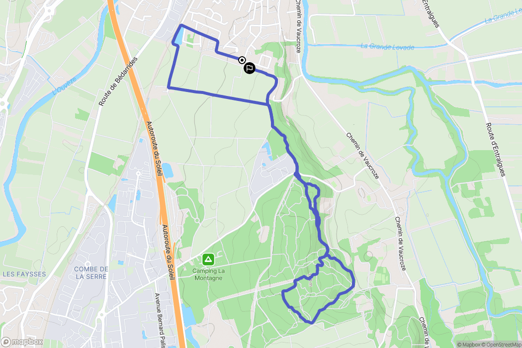 Bédarrides : carte du parcours de randonnée - France