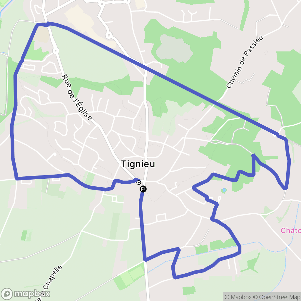 Tignieu-Jameyzieu : carte du parcours de randonnée - France