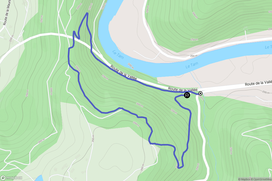 Bellegarde-Marsal : carte du parcours de randonnée - France