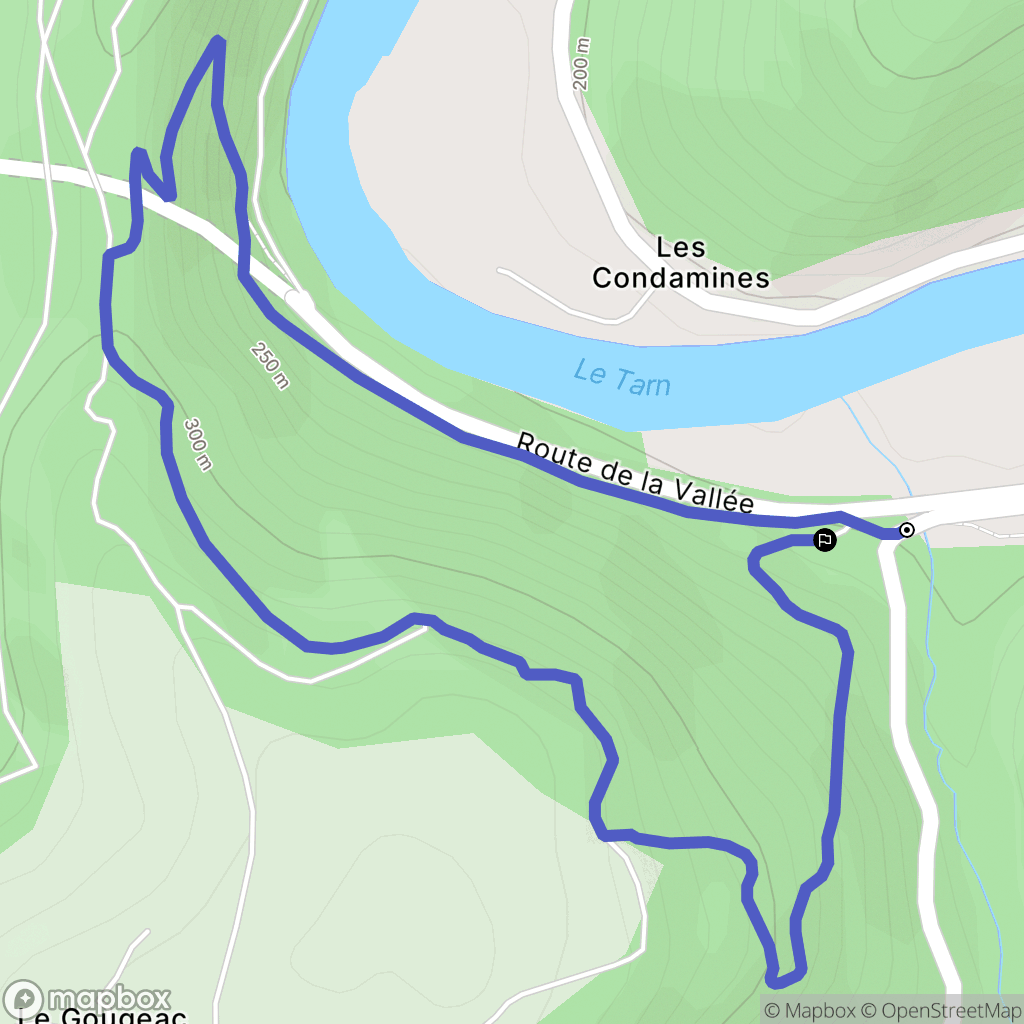 Bellegarde-Marsal : carte du parcours de randonnée - France