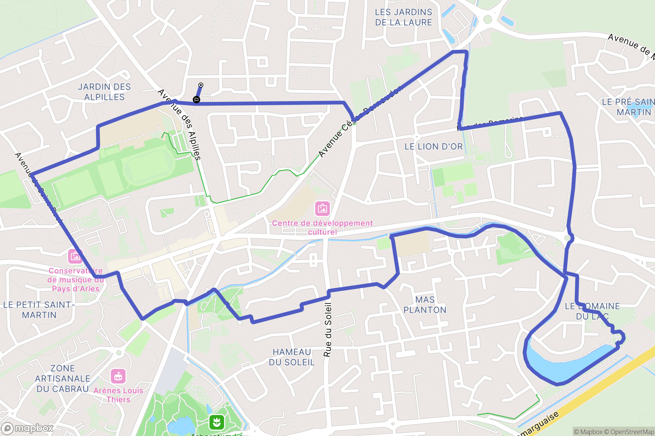Saint-Martin-de-Crau : carte du parcours de randonnée - France