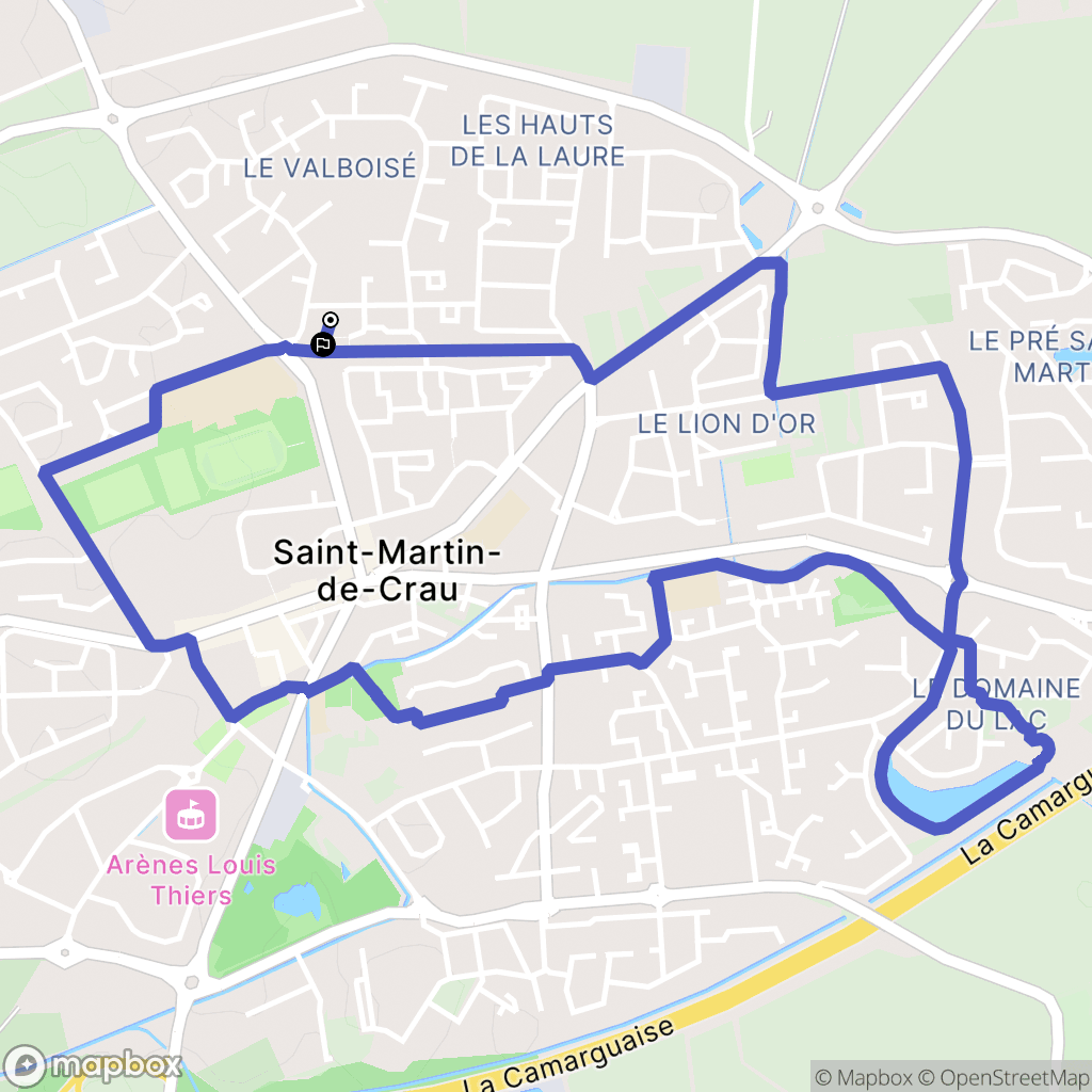 Saint-Martin-de-Crau : carte du parcours de randonnée - France