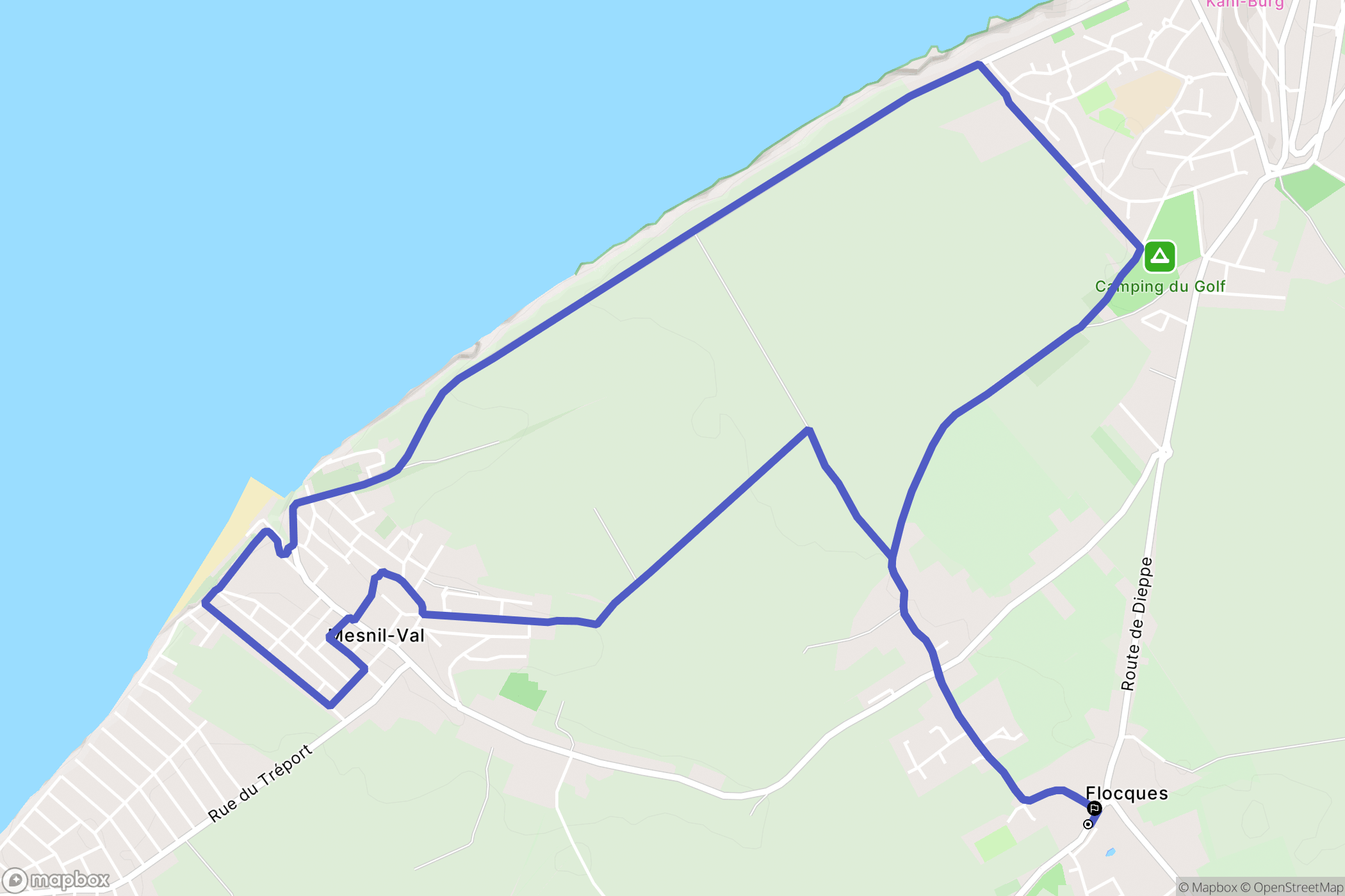 Flocques : carte du parcours de randonnée - France