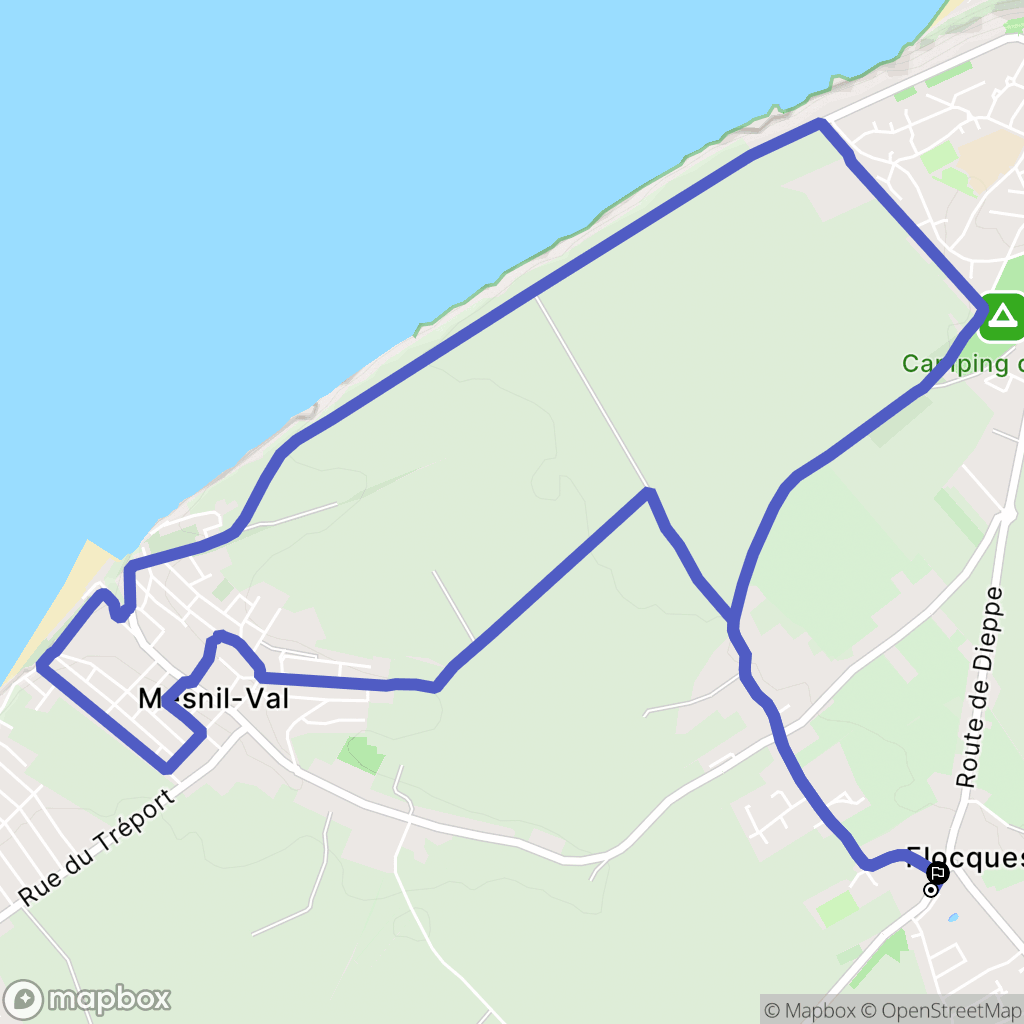 Flocques : carte du parcours de randonnée - France