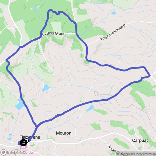 Flamarens : carte du parcours de randonnée - France