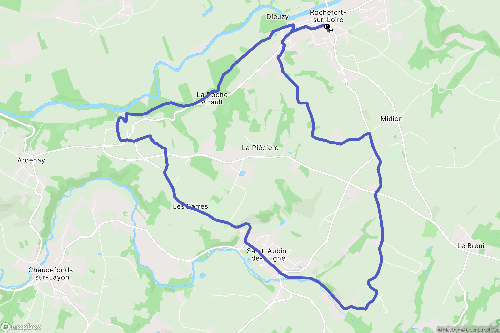 Rochefort-sur-Loire : carte du parcours de randonnée - France