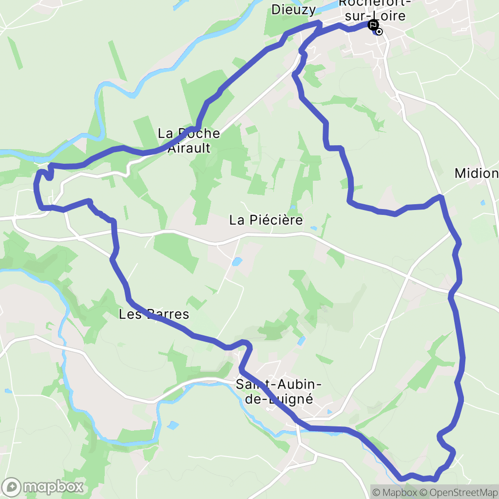 Rochefort-sur-Loire : carte du parcours de randonnée - France