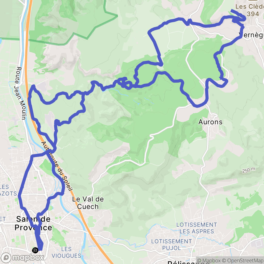 Salon-de-Provence : carte du parcours de randonnée - France