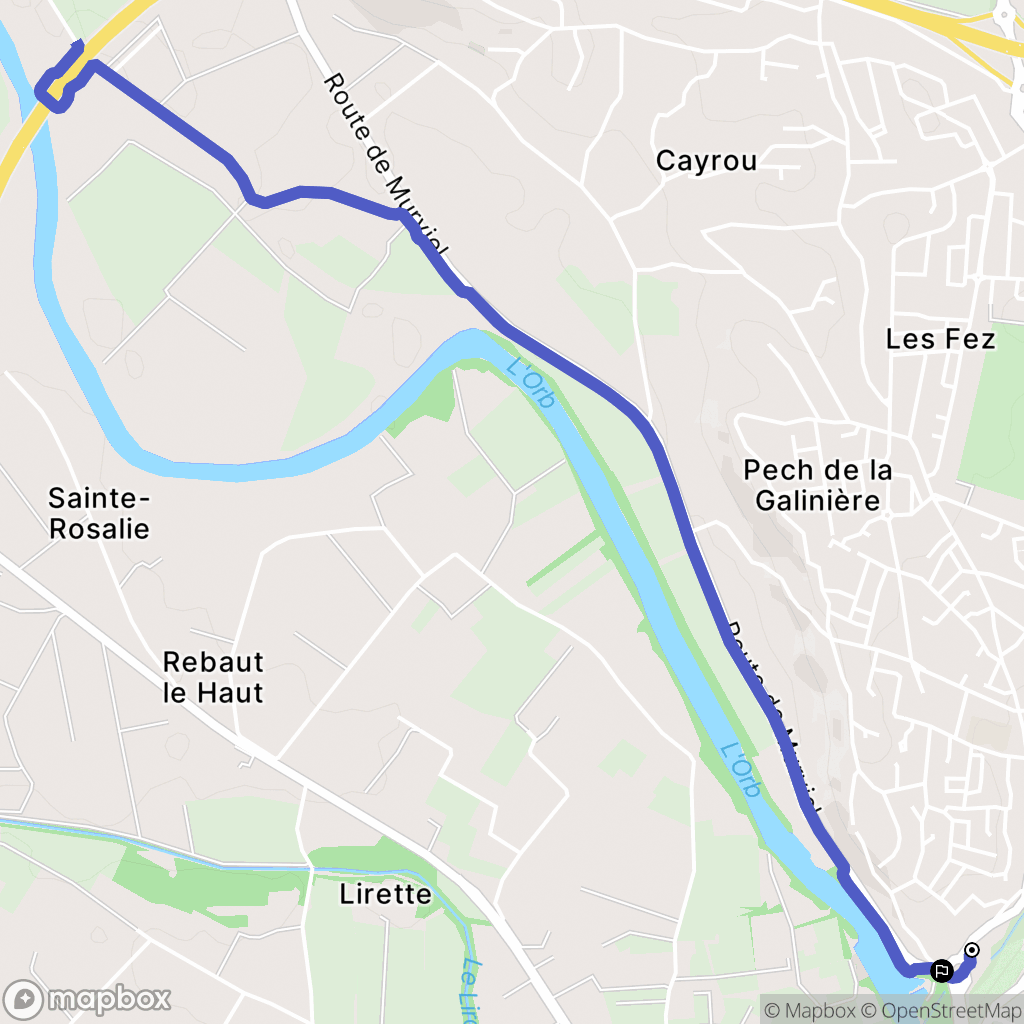 Béziers : carte du parcours de randonnée - France