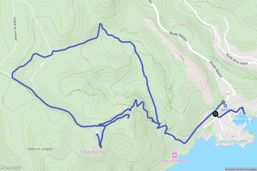 Le Rove : carte du parcours de randonnée - France