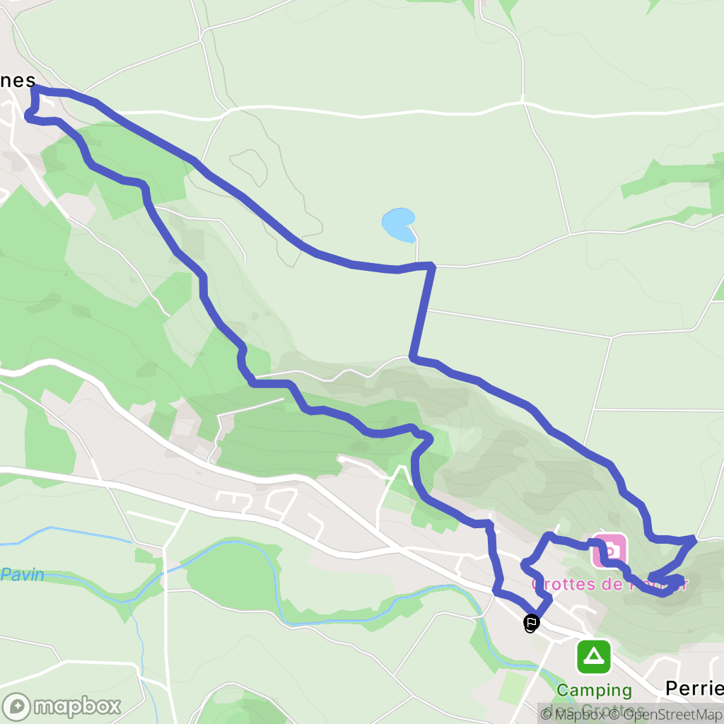 Perrier : carte du parcours de randonnée - France
