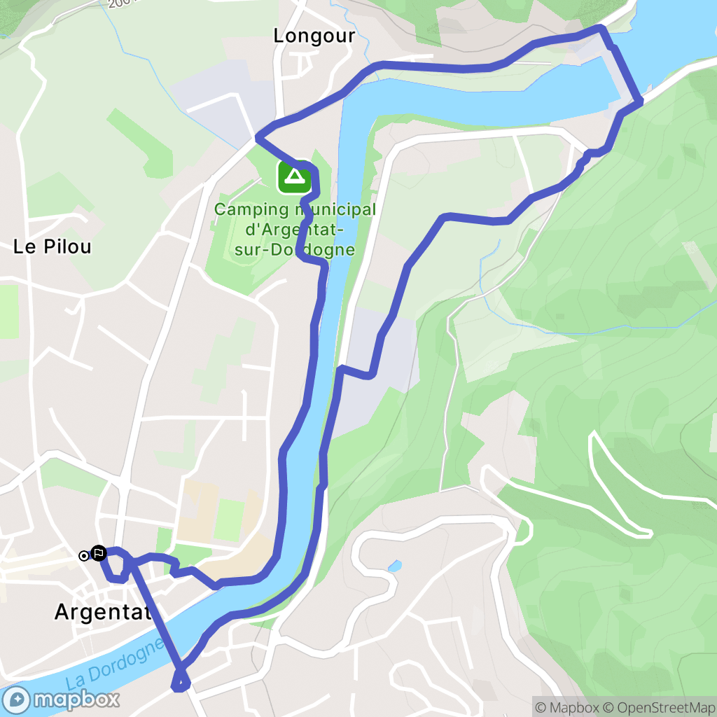 Argentat-sur-Dordogne : carte du parcours de randonnée - France