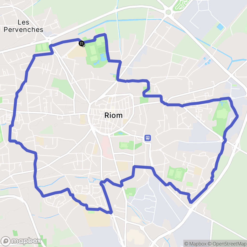 Riom : carte du parcours de randonnée - France