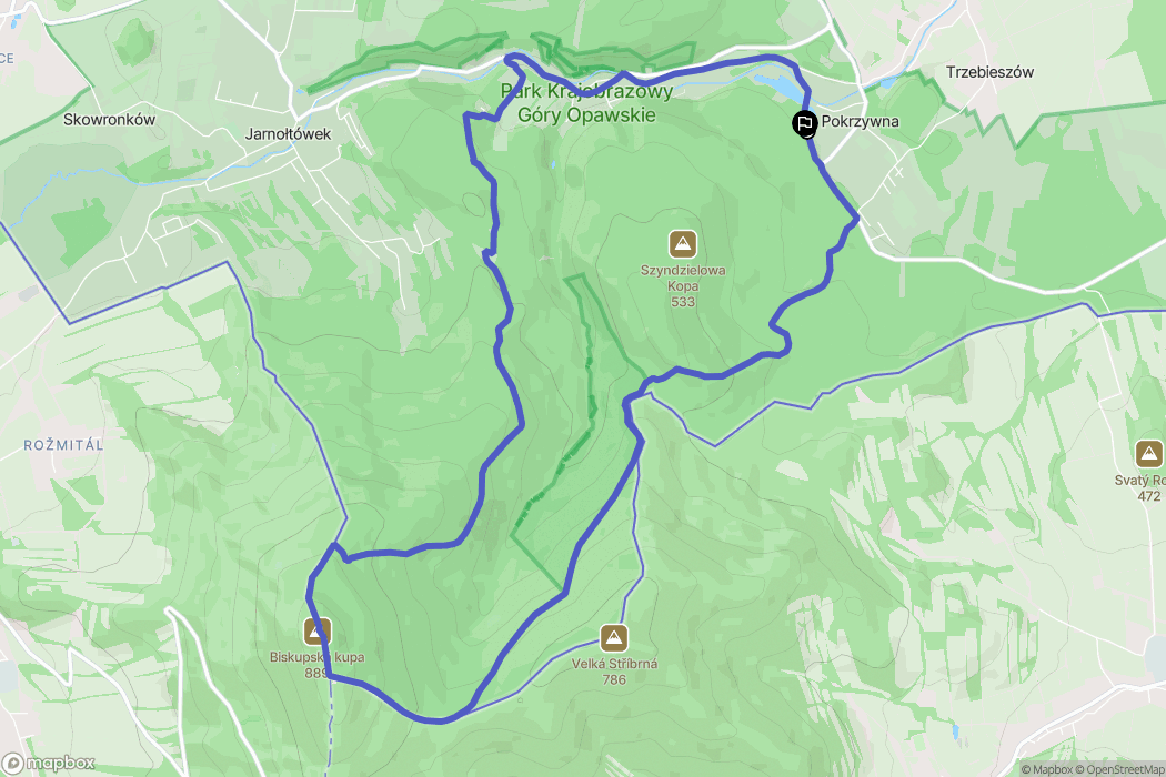 Pokrzywna: mapa trasy - Poland