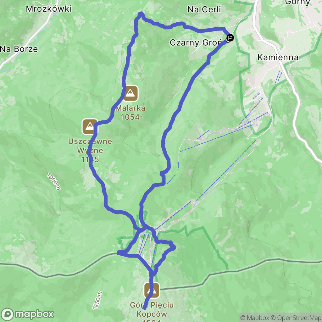 Korbielów: mapa trasy - Poland