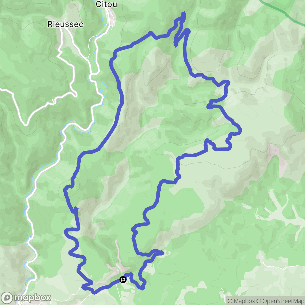 Caunes-Minervois : carte du parcours de randonnée - France