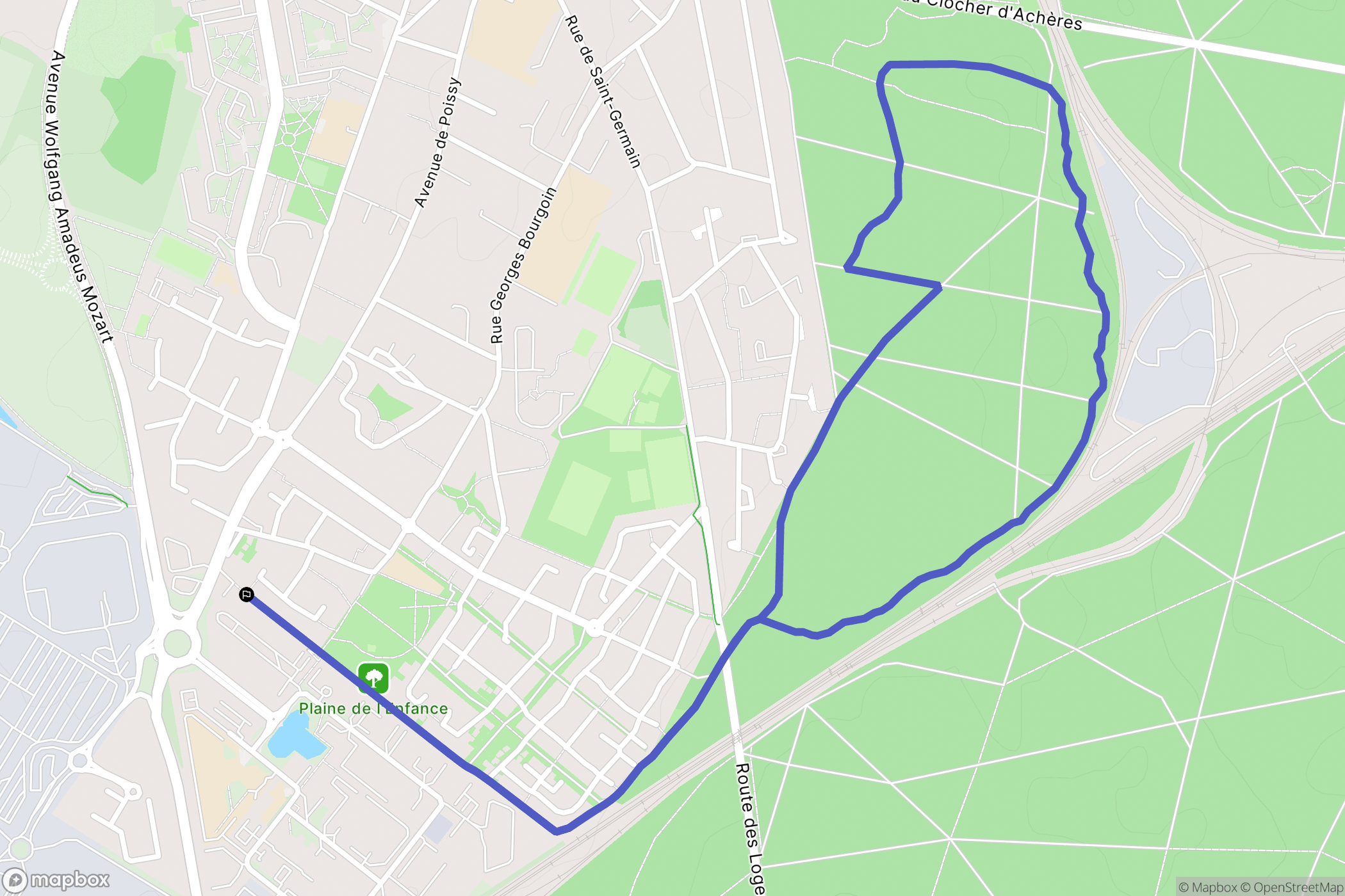 Poissy : carte du parcours de randonnée - France