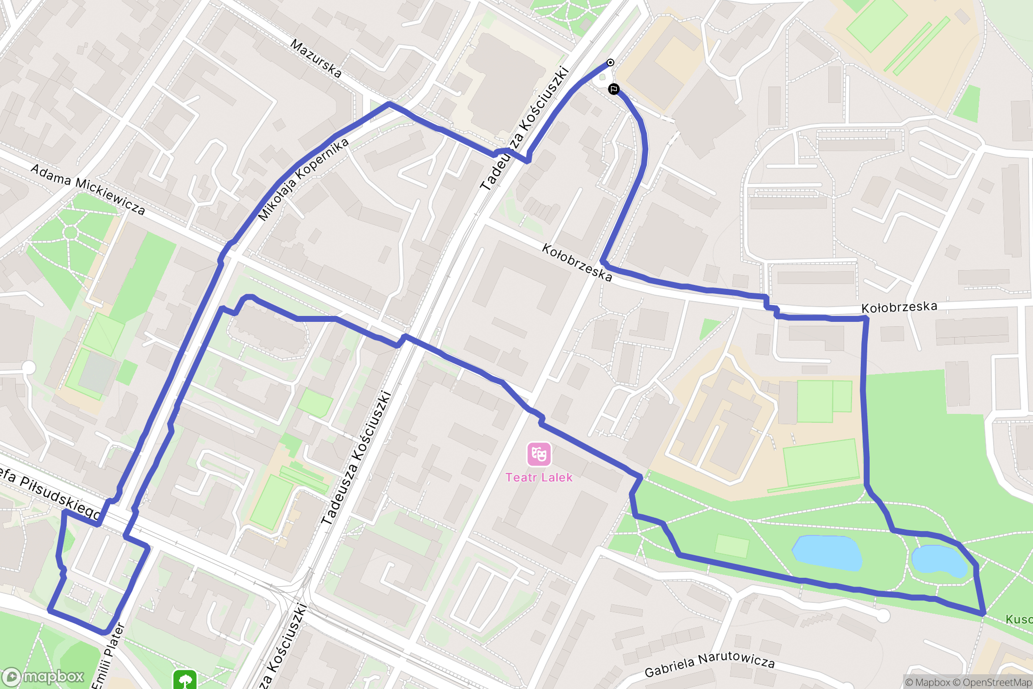 Olsztyn: mapa trasy - Poland