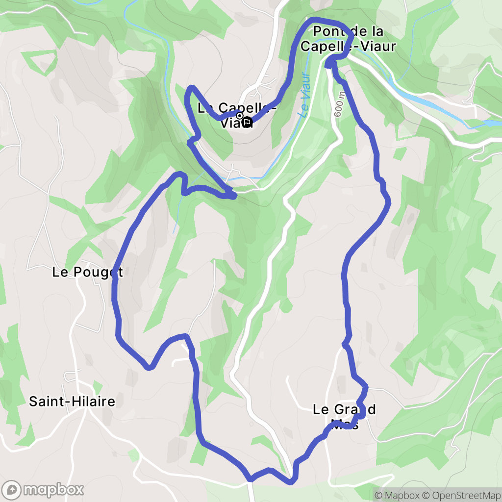 Flavin : carte du parcours de randonnée - France