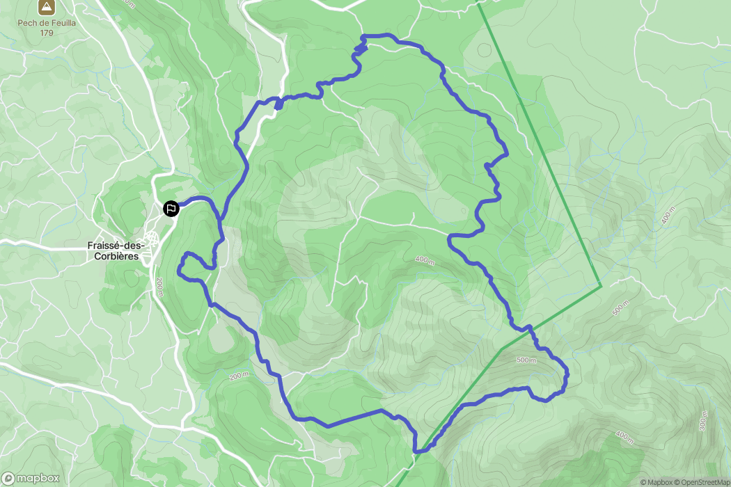 Fraissé-des-Corbières : carte du parcours de randonnée - France