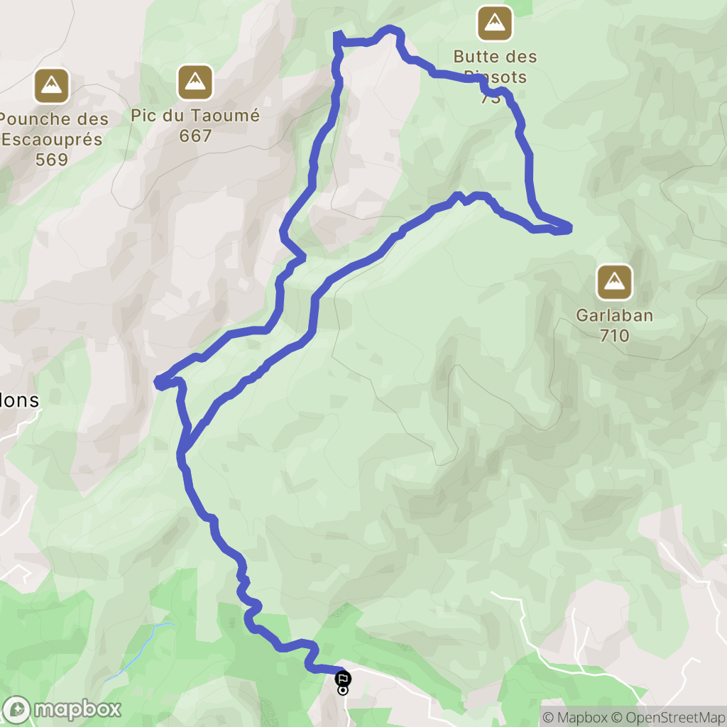 Aubagne : carte du parcours de randonnée - France