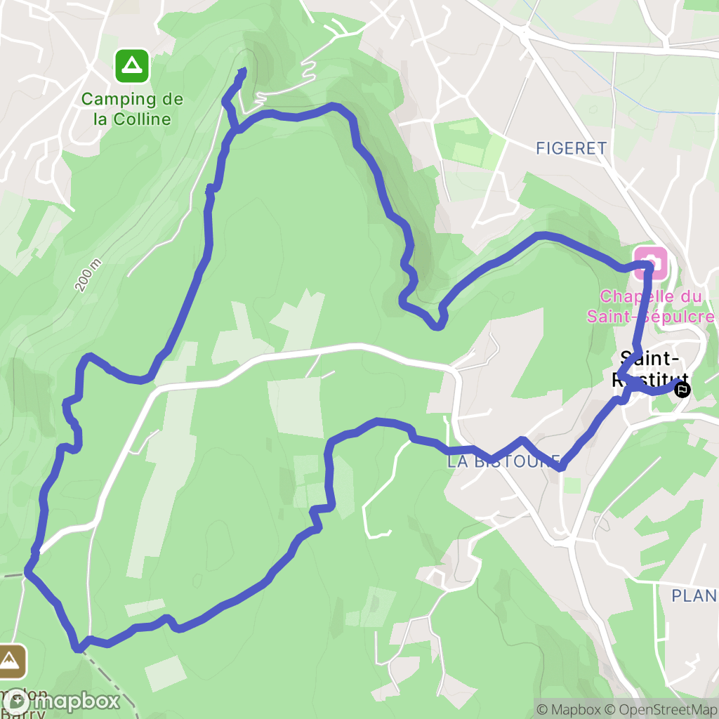 Saint-Restitut : carte du parcours de randonnée - France