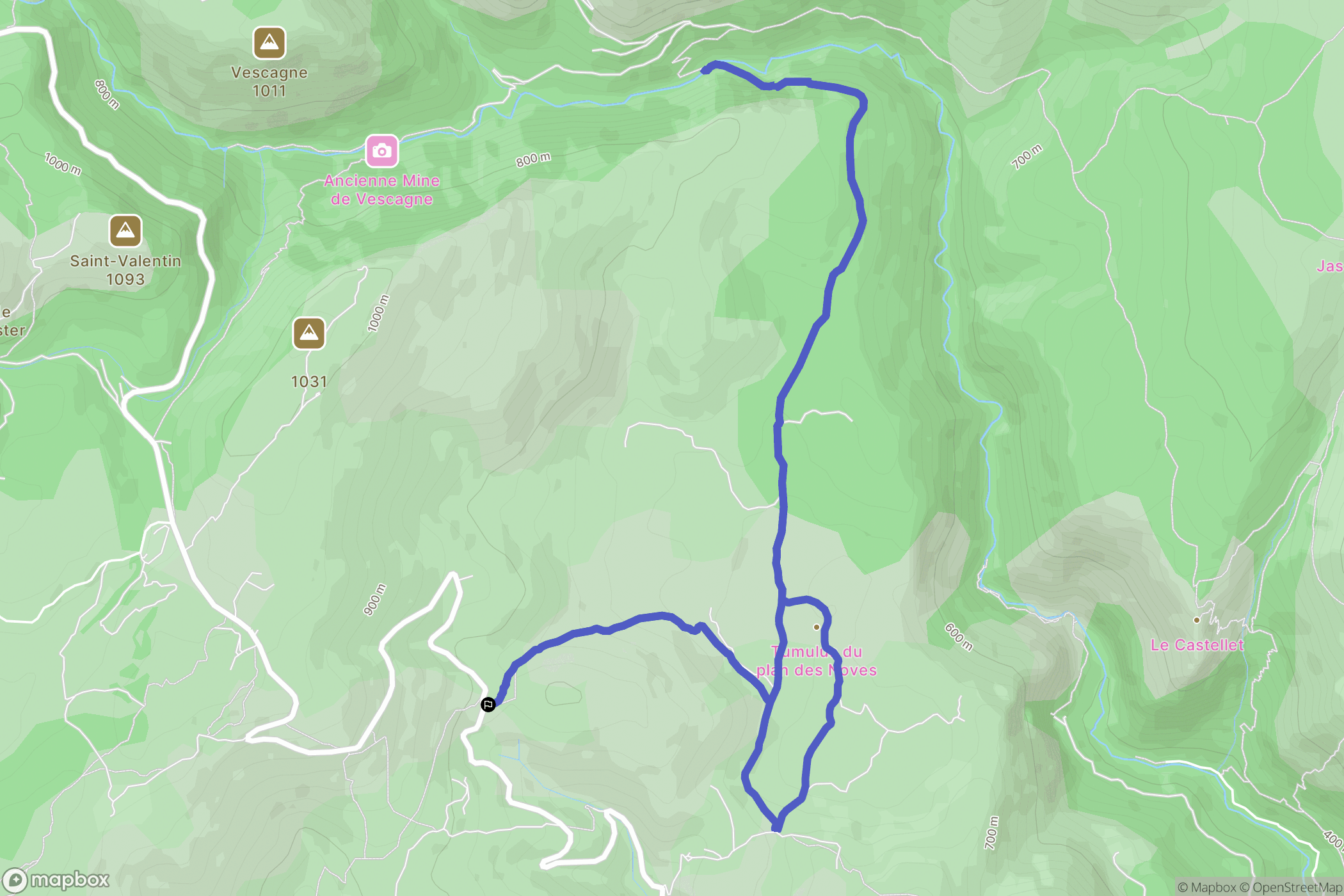 Vence : carte du parcours de randonnée - France