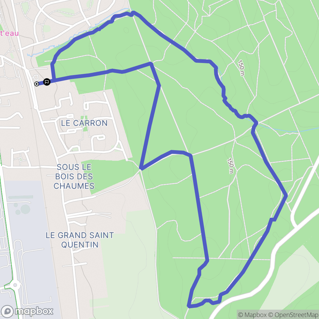 Monéteau : carte du parcours de randonnée - France