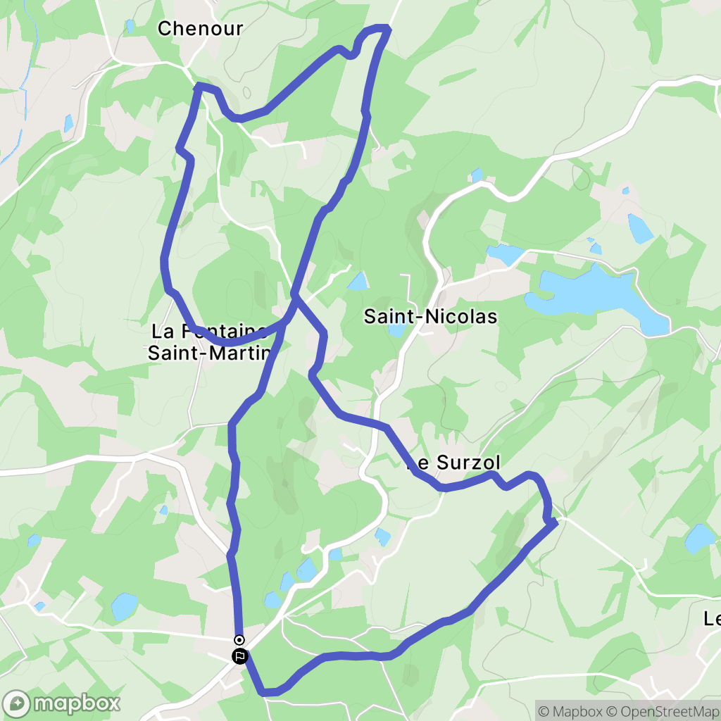 Aureil : carte du parcours de randonnée - France