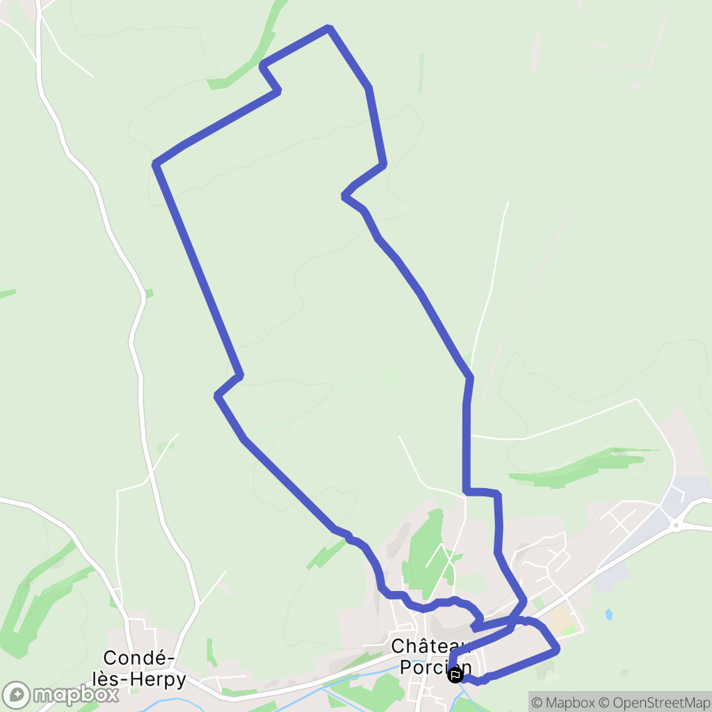 Château-Porcien : carte du parcours de randonnée - France