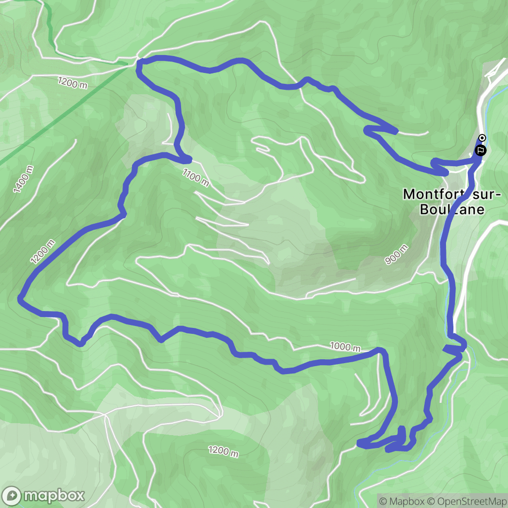 Montfort-sur-Boulzane : carte du parcours de randonnée - France