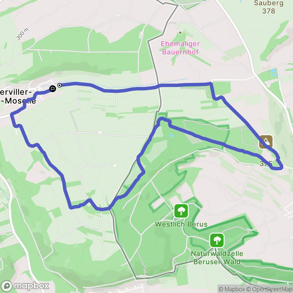 Berviller-en-Moselle : carte du parcours de randonnée - France