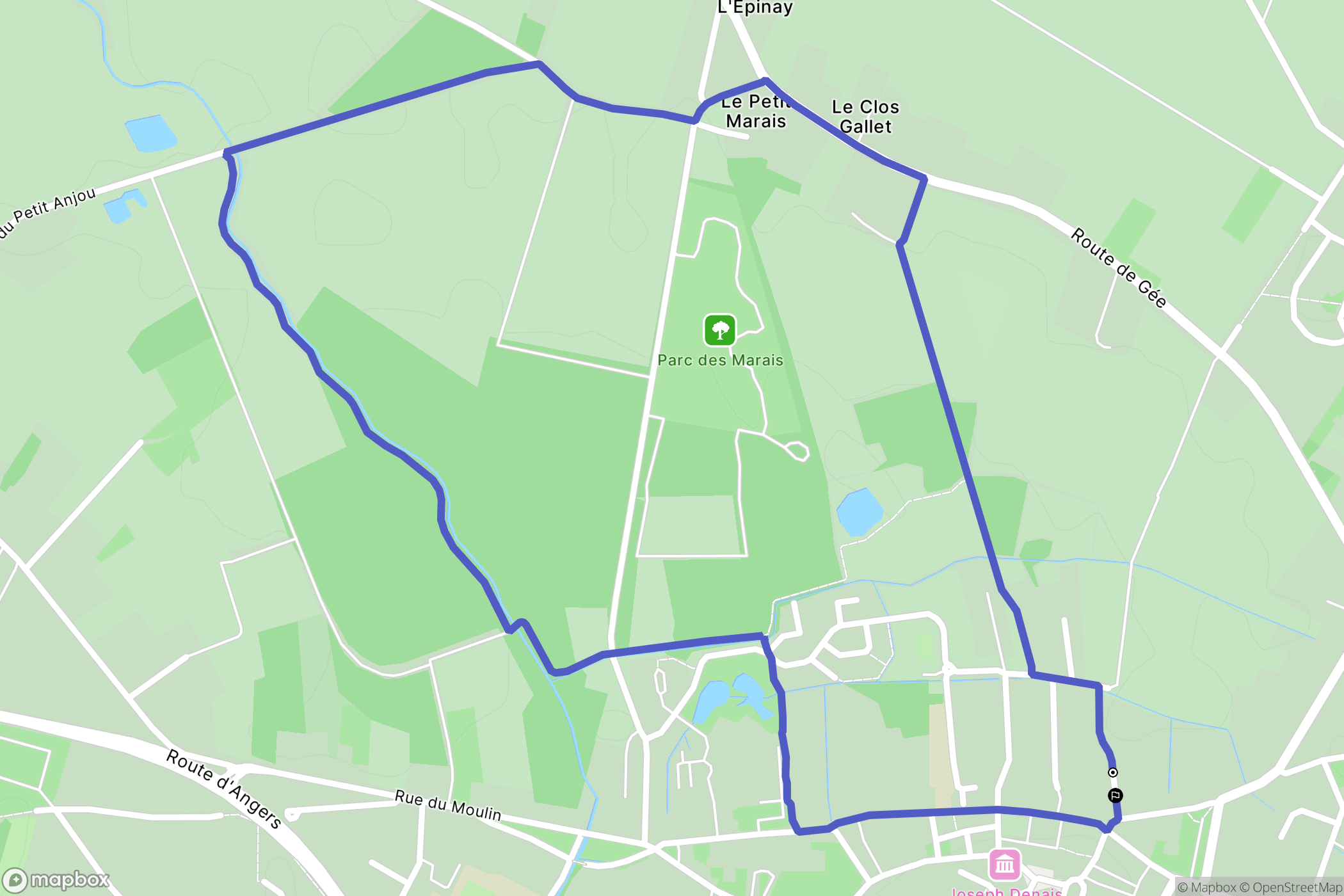 Beaufort-en-Anjou : carte du parcours de randonnée - France