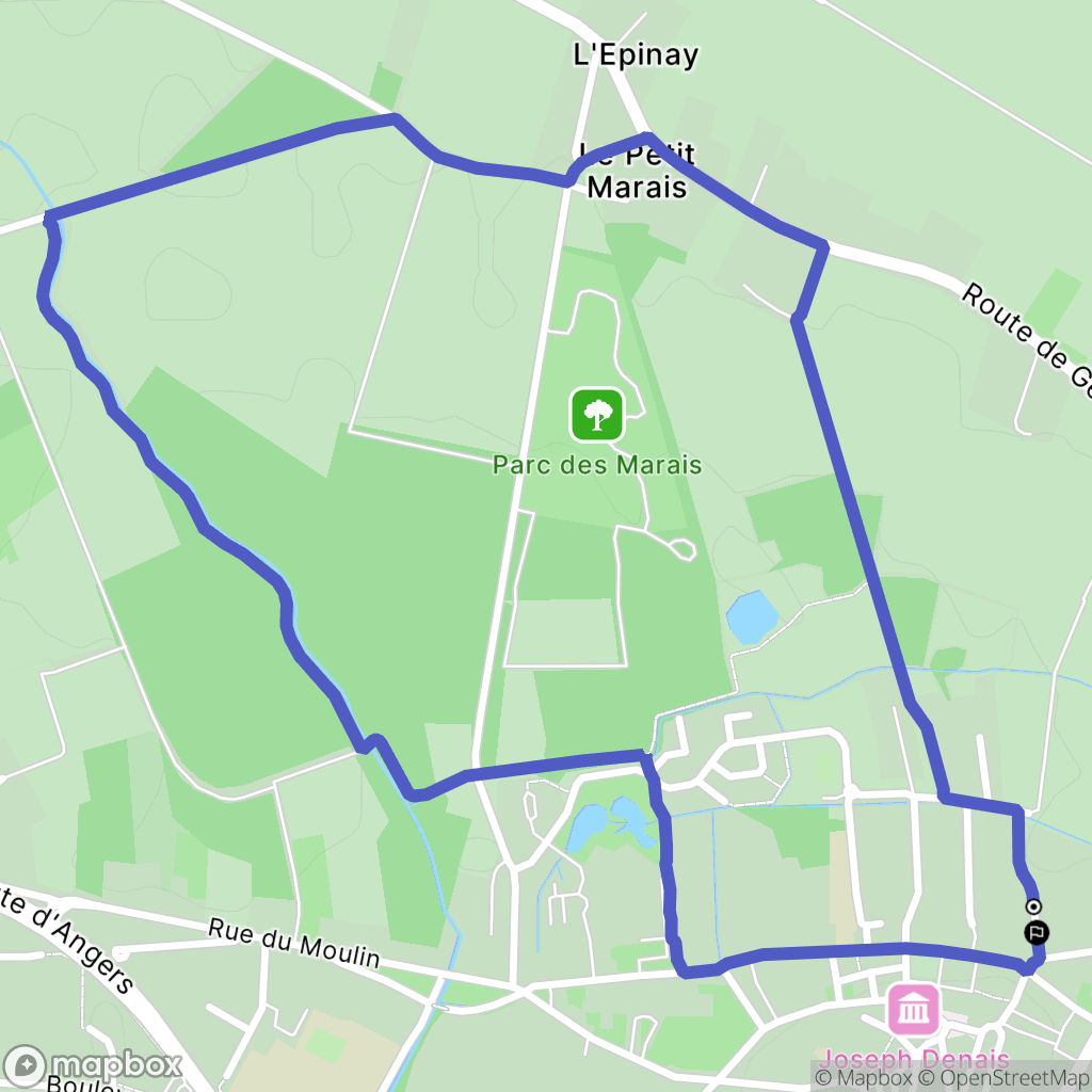 Beaufort-en-Anjou : carte du parcours de randonnée - France
