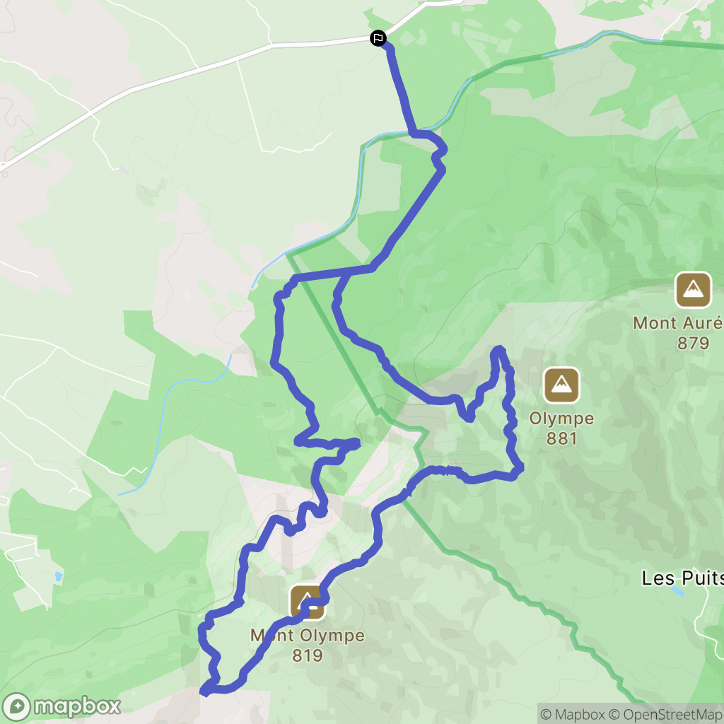 Pourrières : carte du parcours de randonnée - France
