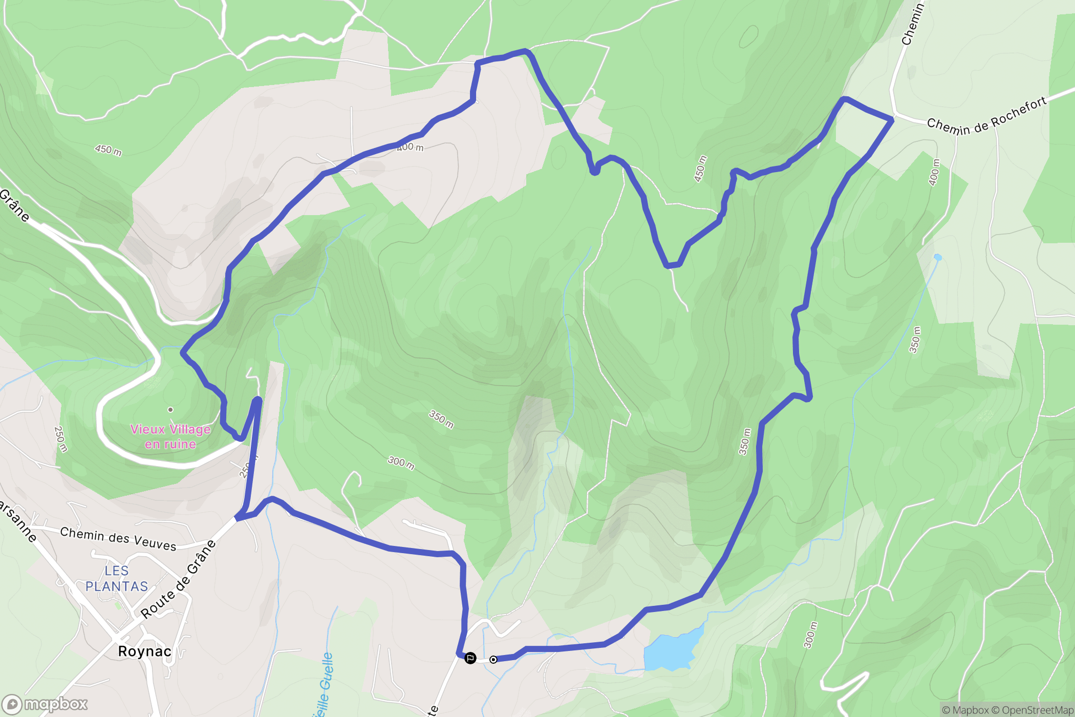 Roynac : carte du parcours de randonnée - France