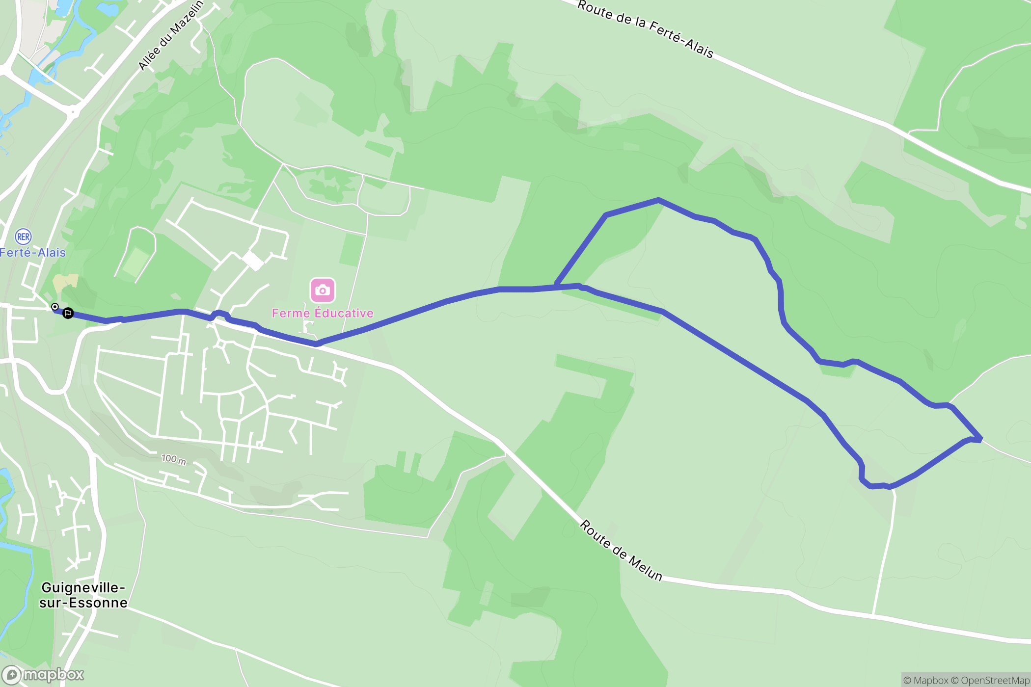 La Ferté-Alais : carte du parcours de randonnée - France