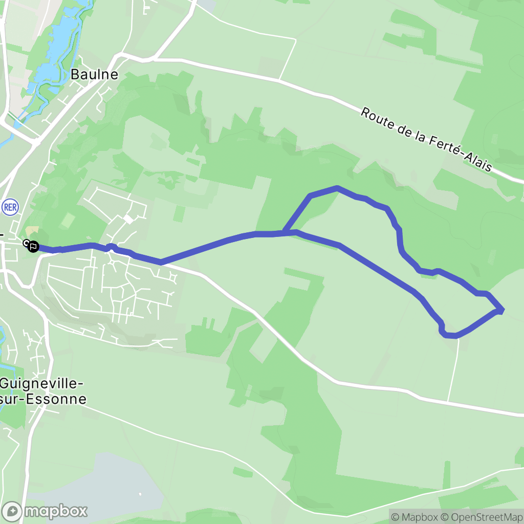 La Ferté-Alais : carte du parcours de randonnée - France