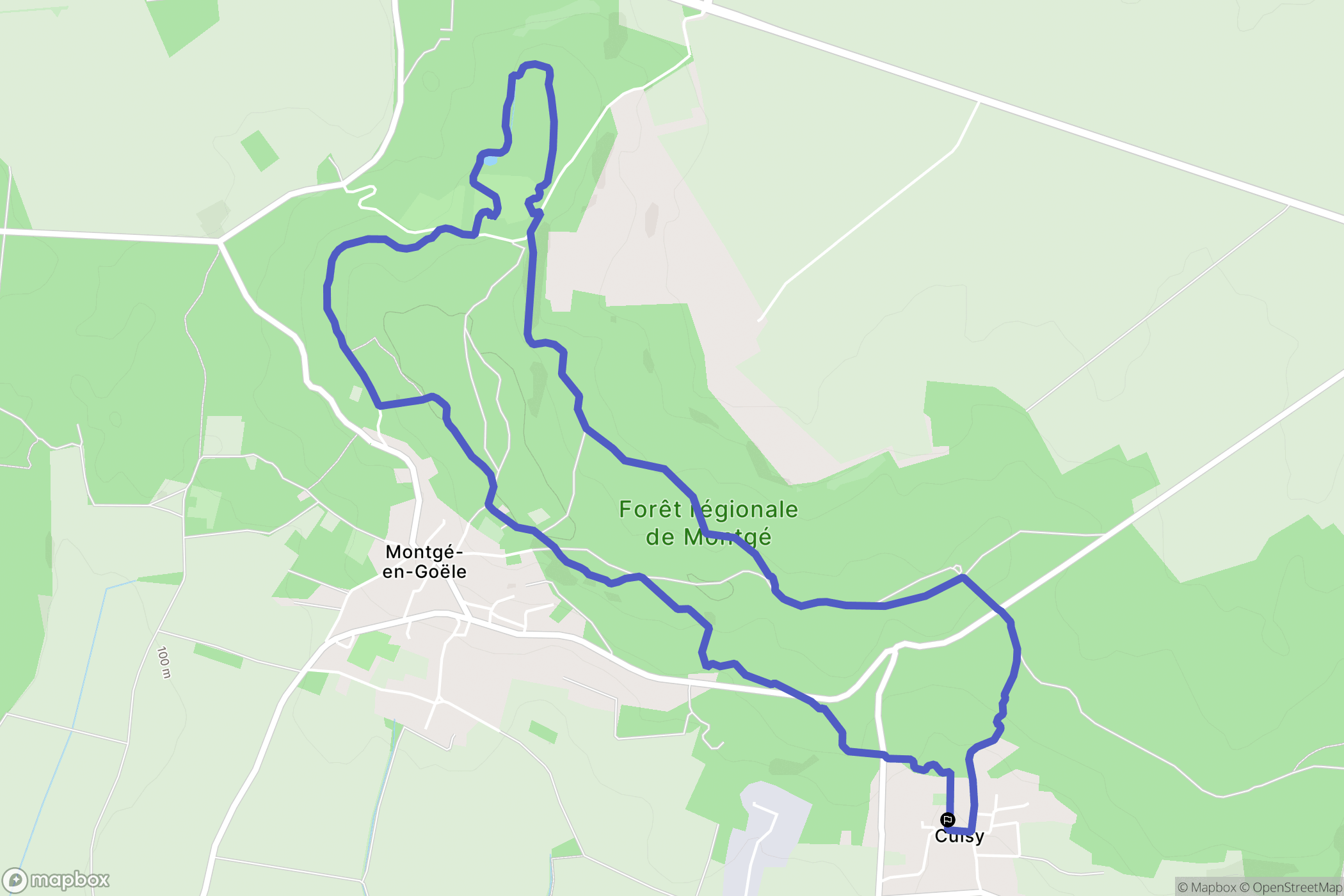 Cuisy : carte du parcours de randonnée - France