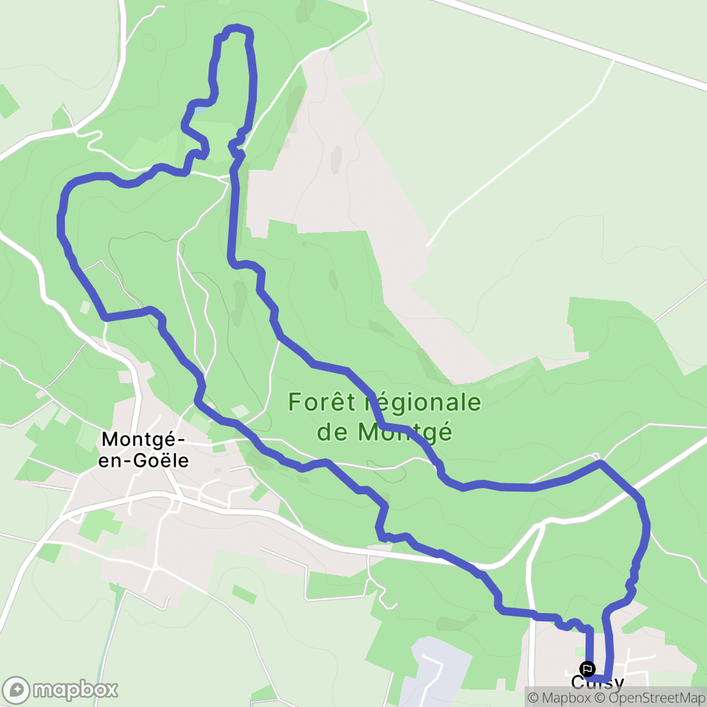 Cuisy : carte du parcours de randonnée - France