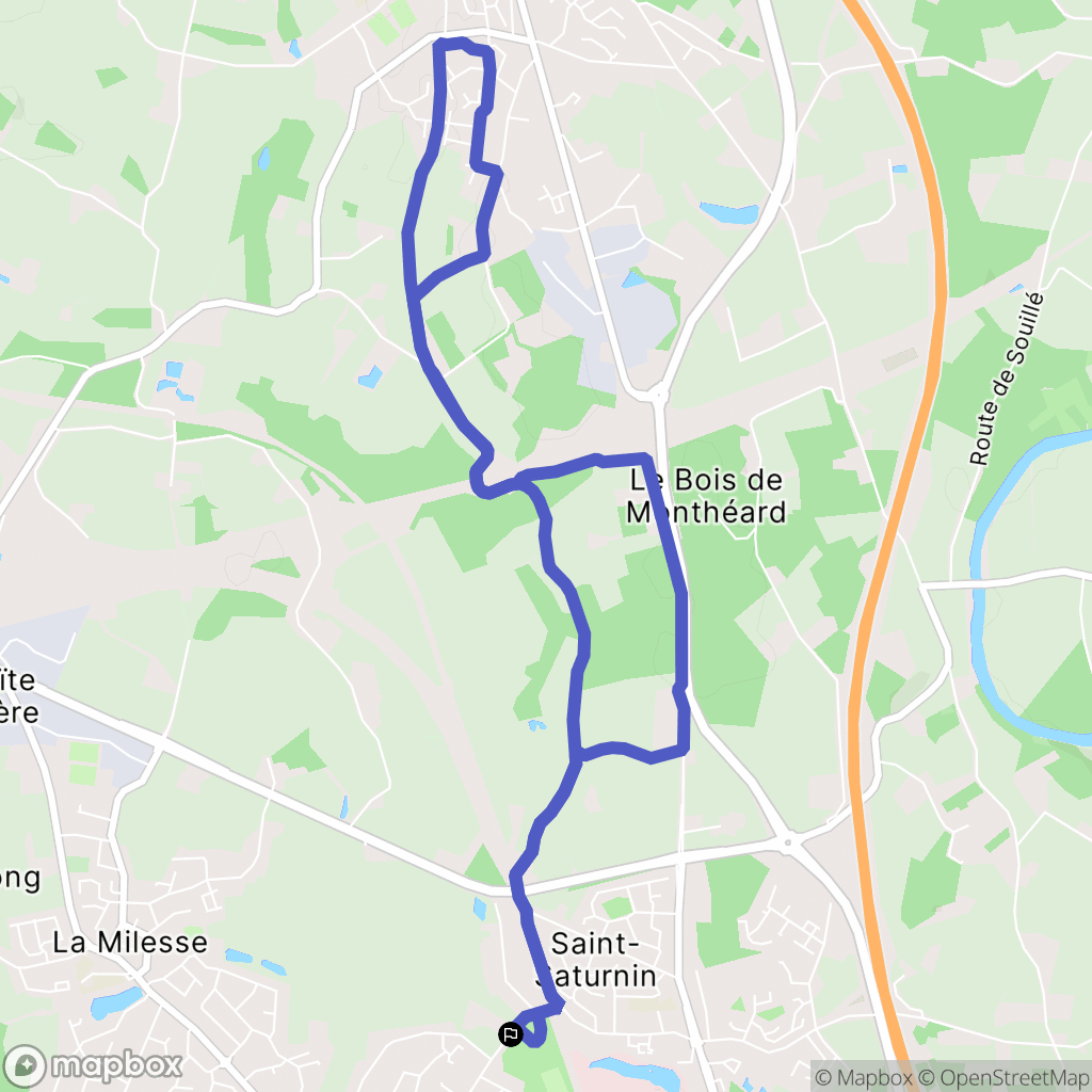 Saint-Saturnin : carte du parcours de randonnée - France