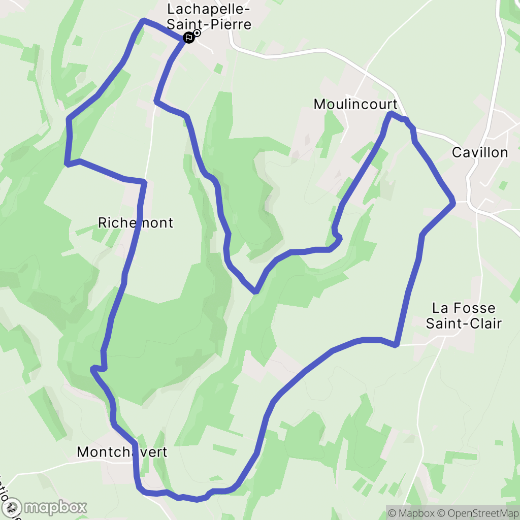 Lachapelle-Saint-Pierre : carte du parcours de randonnée - France