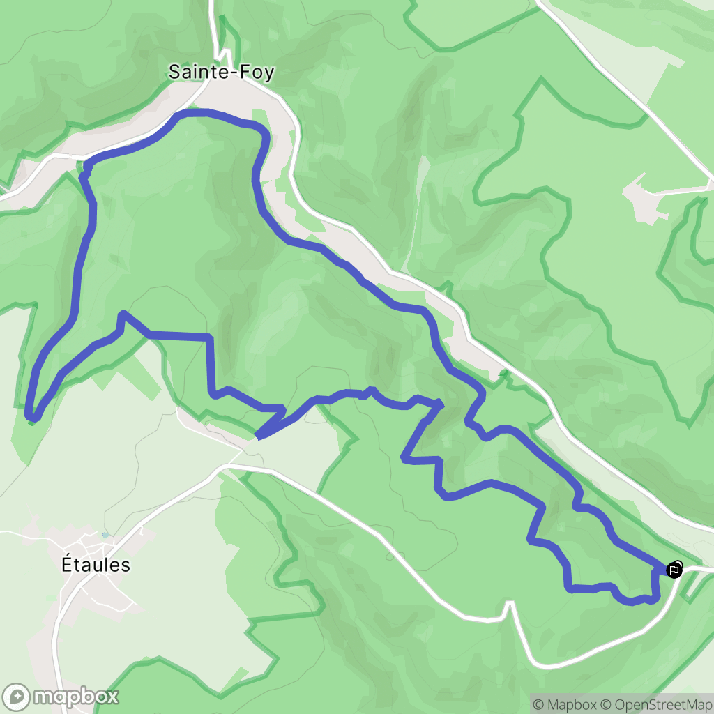 Étaules : carte du parcours de randonnée - France
